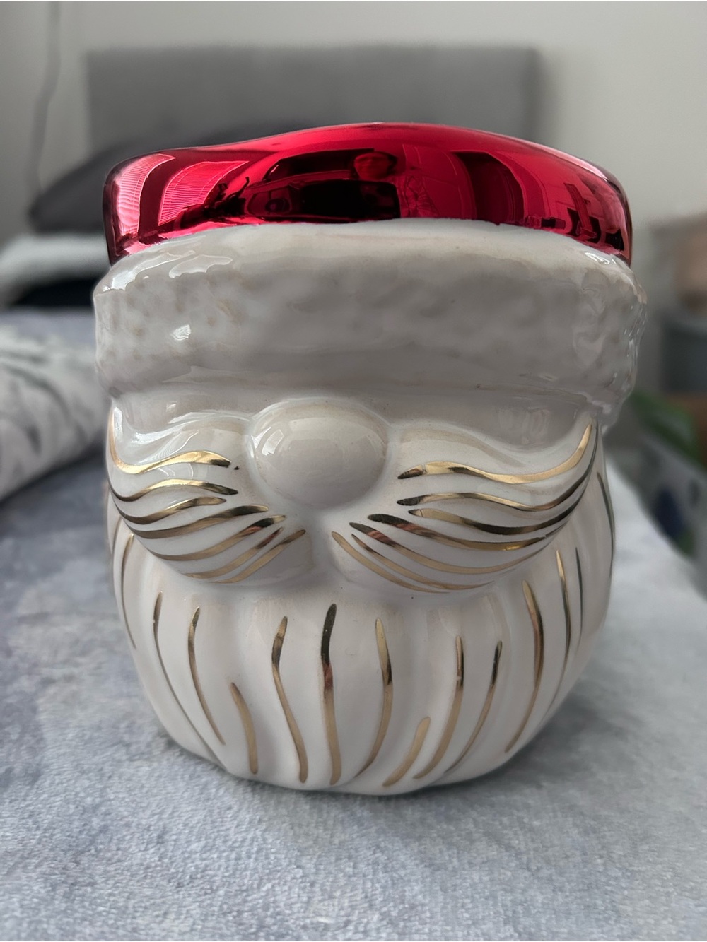 Bath & Body Works Christmas Santa Face 3 wick candle holder 2021